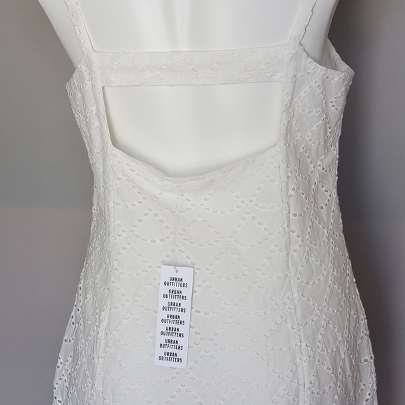 NWT Urban Outfitters White Eyelet Lace Mini Dress - Picture 7 of 8